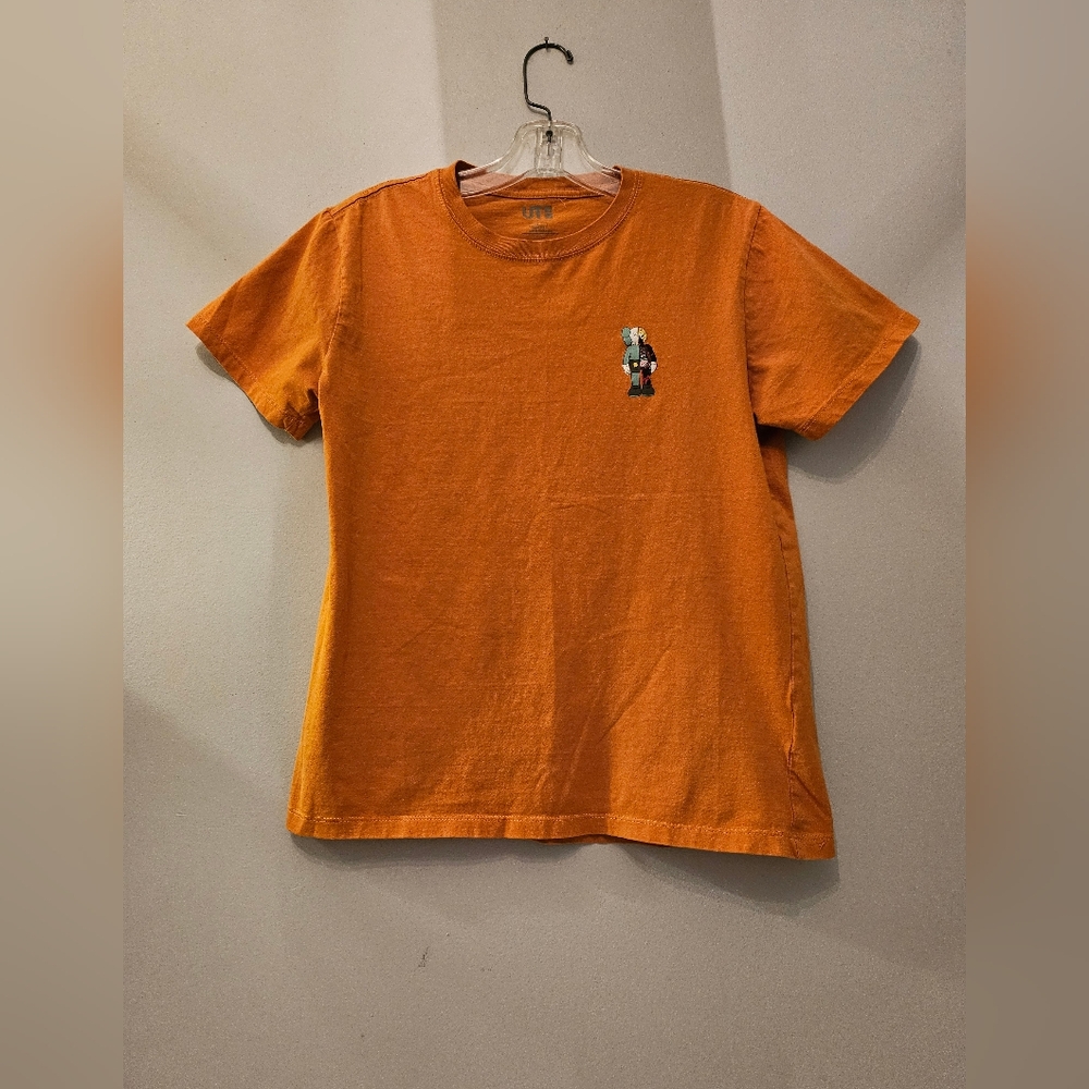 Uniqlo X KAWS Small Logo Orange Graphic T-shirt | Size Small